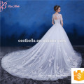 Vestido de noiva com cristais de cristal de alta qualidade Vestido de noiva CathedralTrain